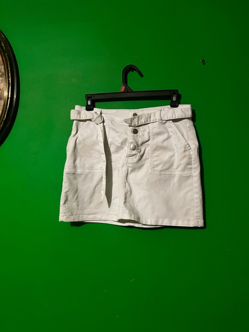wonder nation White Button-Front High Waist Skort with Belt